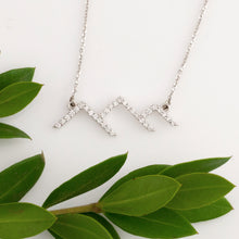 Load image into Gallery viewer, Diamond mountain silhouette necklace pave diamond mountain diamond mountain mountain necklace mountain jewelry