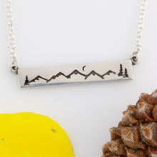 Load image into Gallery viewer, mountain bar necklace mountain scene mountain jewelry