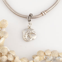 Load image into Gallery viewer, Dolphin Charm - Sterling Silver Dolphin Charm - Dolphin Jewelry - Dolphin charm on coral spacer