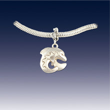 Load image into Gallery viewer, Dolphin Charm - Sterling Silver Dolphin Charm - Dolphin Jewelry - Dolphin charm on coral spacer