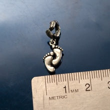 Load image into Gallery viewer, feet charm sterling silver beach charm beach charms silver charm bracelet