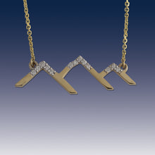 Load image into Gallery viewer, Snow Capped Mountain Necklace - Diamond mountain Necklace mountain jewelry mountain snow necklace
