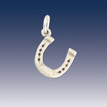 Load image into Gallery viewer, horse shoe charm - horse jewelry - horse shoe charm on o ring - horse bracelet charm
