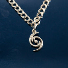 Load image into Gallery viewer, Hurricane charm - sterling silver - hurricane charm on o-ring - ocean jewelry