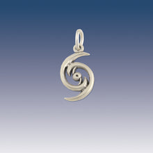 Load image into Gallery viewer, Hurricane charm - sterling silver - hurricane charm on o-ring - ocean jewelry