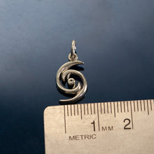 Load image into Gallery viewer, Hurricane charm - sterling silver - hurricane charm on o-ring - ocean jewelry