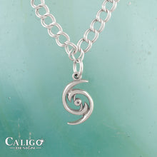 Load image into Gallery viewer, Hurricane charm - sterling silver - hurricane charm on o-ring - ocean jewelry