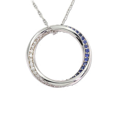 Load image into Gallery viewer, Mobius Wave Necklace - 14K WG Diamond and Sapphire Necklace Wave Jewelry Eternity Necklace Ocean Jewelry
