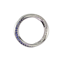 Load image into Gallery viewer, Mobius Wave Necklace - 14K WG Diamond and Sapphire Necklace Wave Jewelry Eternity Necklace Ocean Jewelry