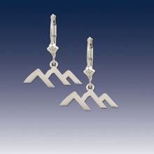 Load image into Gallery viewer, mountain earrings - mountain leverback earrings mountain silhouette earrings mountain jewelry