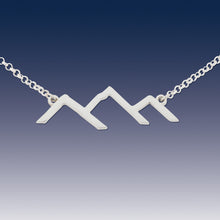 Load image into Gallery viewer, mountain necklace mountain silhouette necklace with chain mountain jewelry western jewelry