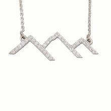 Load image into Gallery viewer, Diamond mountain silhouette necklace pave diamond mountain diamond mountain mountain necklace mountain jewelry
