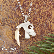 Load image into Gallery viewer, Horse Pendant Necklace - Horse Head Small - Sterling Silver 10K Yellow gold - Native American Jewelry Horse Jewelry Indian Horse Head