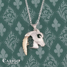 Load image into Gallery viewer, Horse Pendant Necklace - Horse Head Small - Sterling Silver 10K Yellow gold - Native American Jewelry Horse Jewelry Indian Horse Head