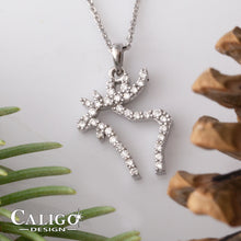 Load image into Gallery viewer, Moose Pendant Necklace - Diamond Pave - 14K WG Diamond