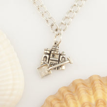 Load image into Gallery viewer, sand castle charm on o ring - beach sand castle charm - beach charms