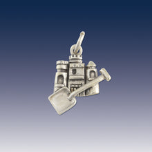 Load image into Gallery viewer, sand castle charm on o ring - beach sand castle charm - beach charms