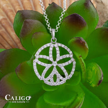 Load image into Gallery viewer, Pave Diamond Sand dollar pendant necklace - 14K gold and diamond sand dollar