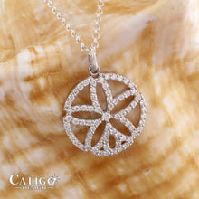 Load image into Gallery viewer, Pave Diamond Sand dollar pendant necklace - 14K gold and diamond sand dollar