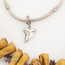 Load image into Gallery viewer, shark tooth charm sterling silver shark jewelry bracelet charms