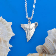Load image into Gallery viewer, Shark tooth necklace - shark tooth jewelry - sterling silver shark tooth - shark Necklace shark tooth jewelry
