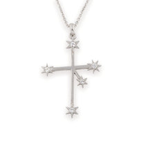 Load image into Gallery viewer, star Necklace southern cross pendant 14K white gold diamonds star jewelry southern cross jewelry