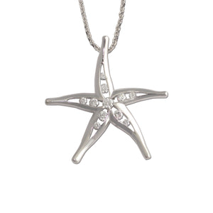 Diamond Starfish Necklace - 14K gold and diamonds - Starfish Necklace