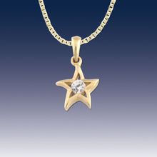 Load image into Gallery viewer, Starfish Necklace - Solitaire Diamond Starfish Pendant - Starfish Jewelry Beach Jewelry Beach Necklace
