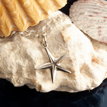 Load image into Gallery viewer, starfish charm - beach starfish bracelet charm on o ring - fits on traditional style bracelets - beach charms