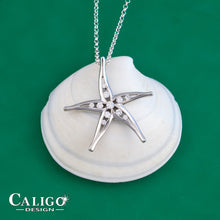 Load image into Gallery viewer, Diamond Starfish Necklace - 14K gold and diamonds - Starfish Necklace
