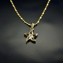Load image into Gallery viewer, Starfish Necklace - Solitaire Diamond Starfish Pendant - Starfish Jewelry Beach Jewelry Beach Necklace