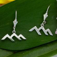 Load image into Gallery viewer, mountain earrings - mountain leverback earrings mountain silhouette earrings mountain jewelry