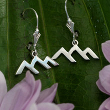 Load image into Gallery viewer, mountain earrings - mountain leverback earrings mountain silhouette earrings mountain jewelry