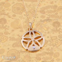 Load image into Gallery viewer, Single diamond sand dollar necklace 14K gold sand dollar necklace sand dollar jewelry