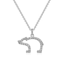 Load image into Gallery viewer, Diamond Bear Pendant Necklace - 14K Gold with Diamonds - Bear Jewelry

