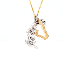 Load image into Gallery viewer, Diamond Silhouette Horse Pendant Necklace  - 14K TT Gold with Diamonds - Horse Jewelry
