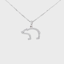 Load and play video in Gallery viewer, Diamond Bear Pendant Necklace - 14K Gold with Diamonds - Bear Jewelry
