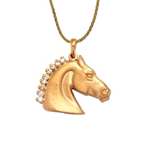 Load image into Gallery viewer, Diamond horse necklace with diamonds 14K Diamond English Horse pendant horse jewelry

