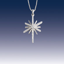 Load image into Gallery viewer, Diamond Star Necklace - 14K White gold diamond star - star jewelry - sky necklace
