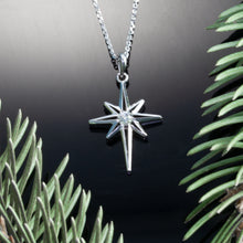 Load image into Gallery viewer, North Star Diamond Necklace - North Star Jewelry - 14K White gold with Diamond - Star Jewelry - Sky Jewelry - North Star Jewelry
