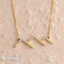 Load image into Gallery viewer, Snow Capped Mountain Necklace - Diamond mountain Necklace mountain jewelry mountain snow necklace
