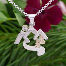 Load image into Gallery viewer, Mountain Stream Necklace - Sterling Silver 10K YG - Mountain Jewelry - Western Jewelry
