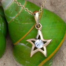 Load image into Gallery viewer, Starfish Necklace - Solitaire Diamond Starfish Pendant - Starfish Jewelry Beach Jewelry Beach Necklace
