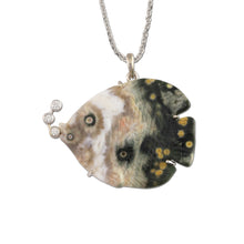 Load image into Gallery viewer, Fish Pendant made in Agate with diamonds Fish Jewelry Agate Fish
