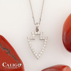 Diamond Arrowhead Necklace - Pave Diamond - 14K White gold with diamonds - Arrowhead Jewelry - Arrowhead Necklace - Pave Arrowhead Jewelry