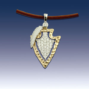 Arrowhead Pendant Necklace - Pave Diamond Pave - 14TT gold and Diamonds