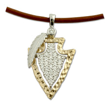 Load image into Gallery viewer, Arrowhead Pendant Necklace - Pave Diamond Pave - 14TT gold and Diamonds
