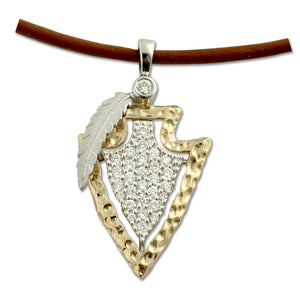 Arrowhead Pendant Necklace - Pave Diamond Pave - 14TT gold and Diamonds
