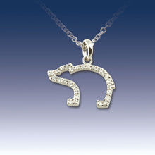 Load image into Gallery viewer, Bear Pendant Necklace - Pave Diamond in 14K WG with chain
