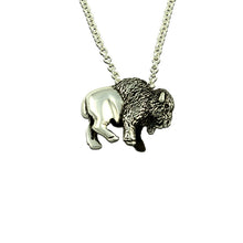 Load image into Gallery viewer, bison necklace sterling silver buffalo necklace bison jewelry wild life jewelry 
